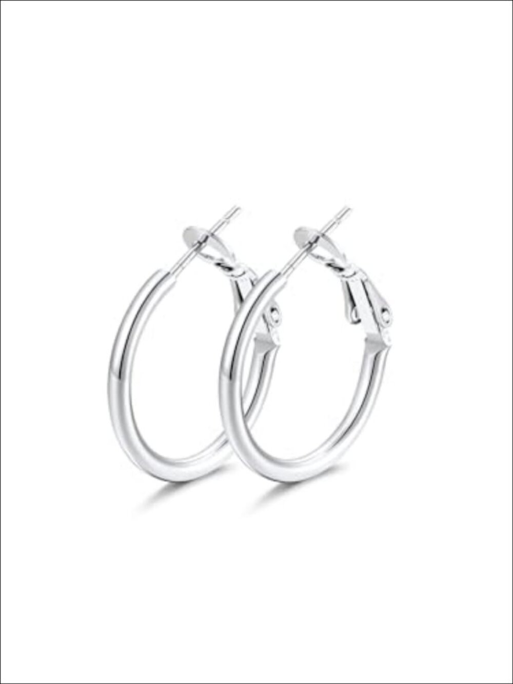 Stainless Steel Thin Hoop Earrings 2mm Slim Polished Minimalist